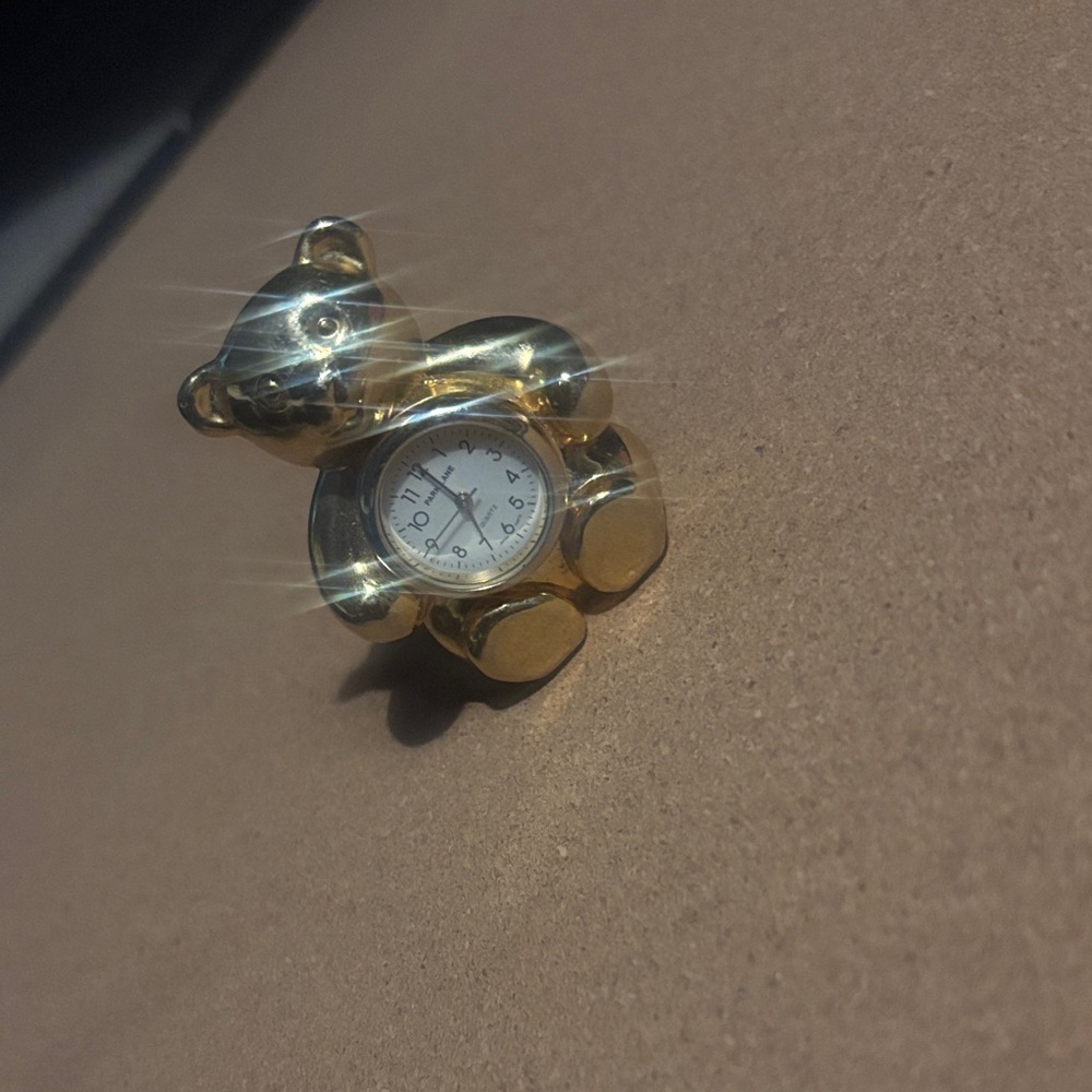 Park Lane Gold Teddy Bear Clock